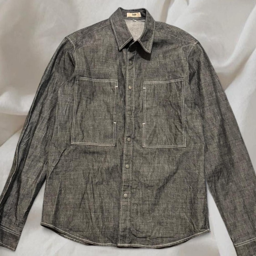 Gray Button-Up Shirt
